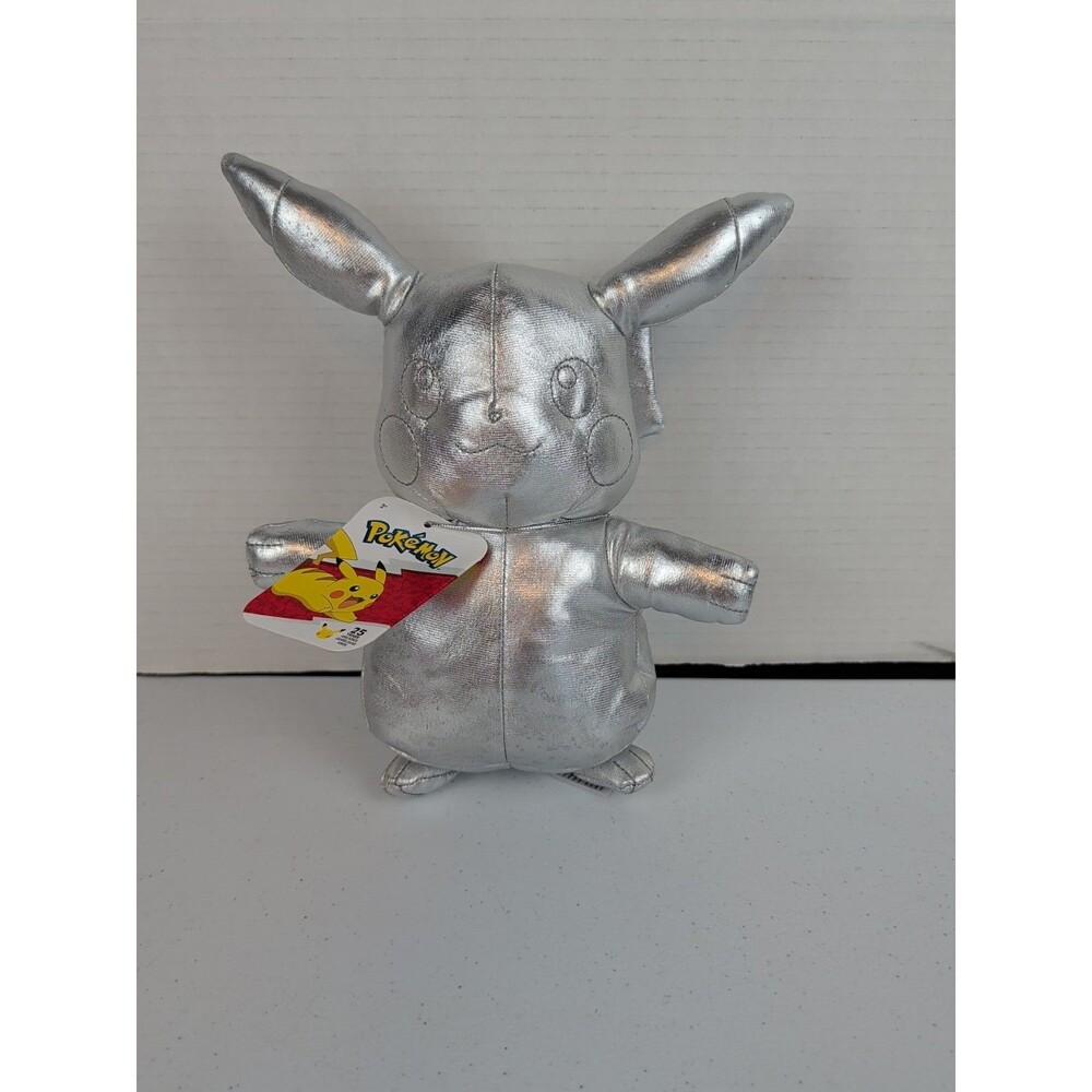 Pokemon Pikachu 25th Anniversary Celebration 8"Silver Metallic Plush Doll w/tags